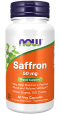 Saffron 50mg (10% Crocins) 60 Veg Capsules - front of bottle