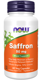 Saffron 50mg (10% Crocins) 60 Veg Capsules - front of bottle