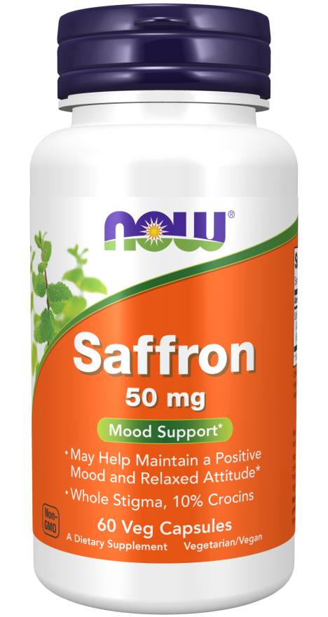Saffron 50mg (10% Crocins) 60 Veg Capsules - front of bottle