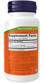 Saffron 50mg (10% Crocins) 60 Veg Capsules - back of bottle showing supplement facts