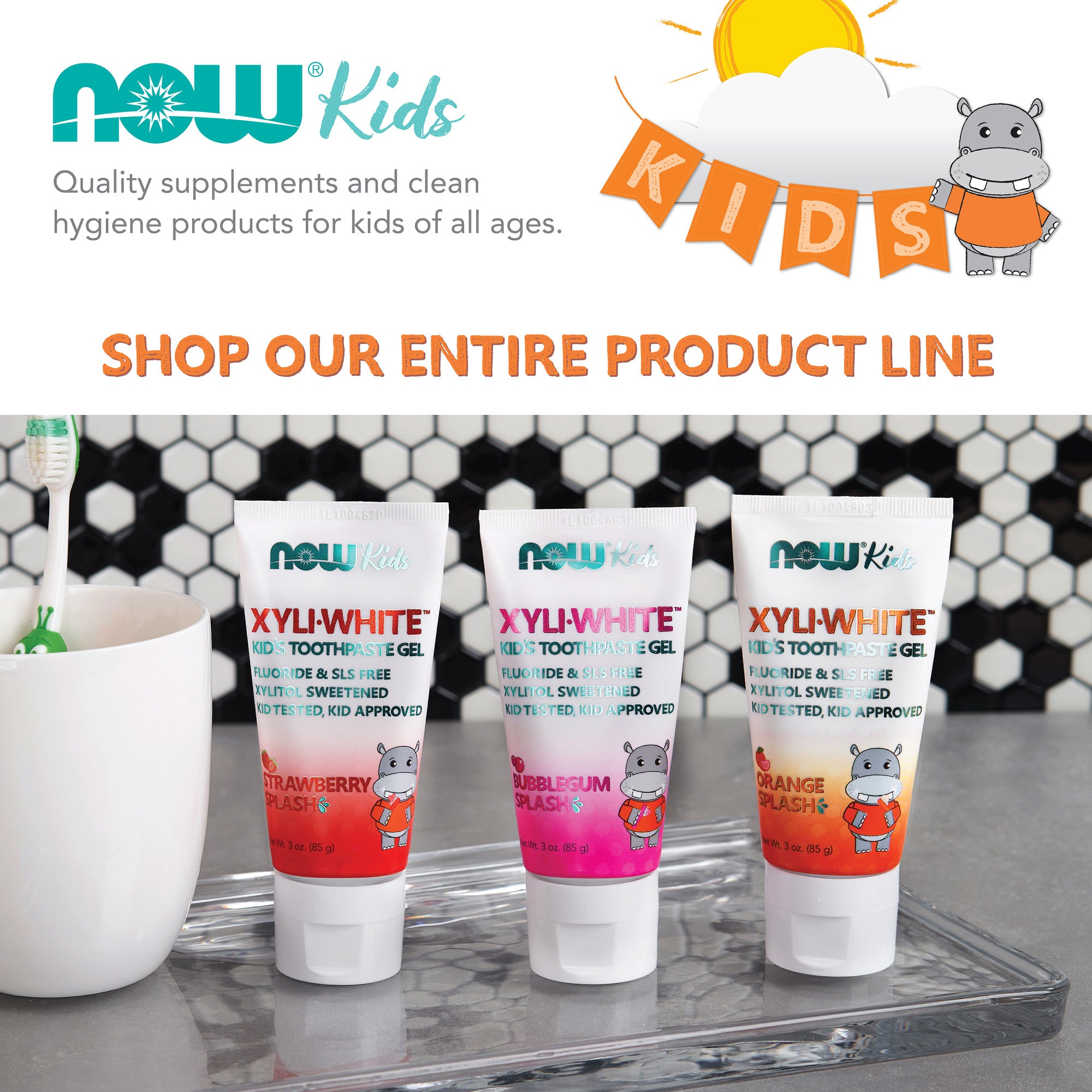 XyliWhite, Kids Toothpaste Gel Orange Splash 85g