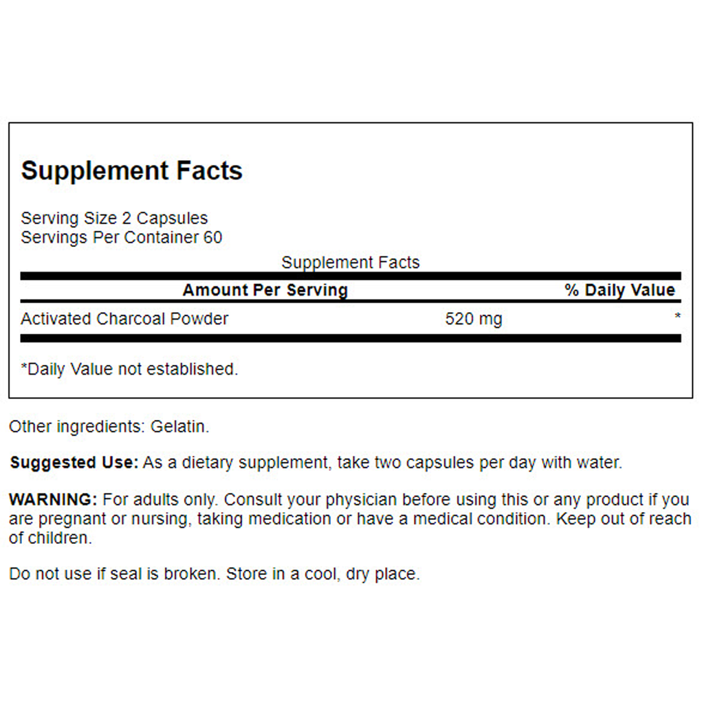 Swanson - Activated Charcoal 260mg 120C