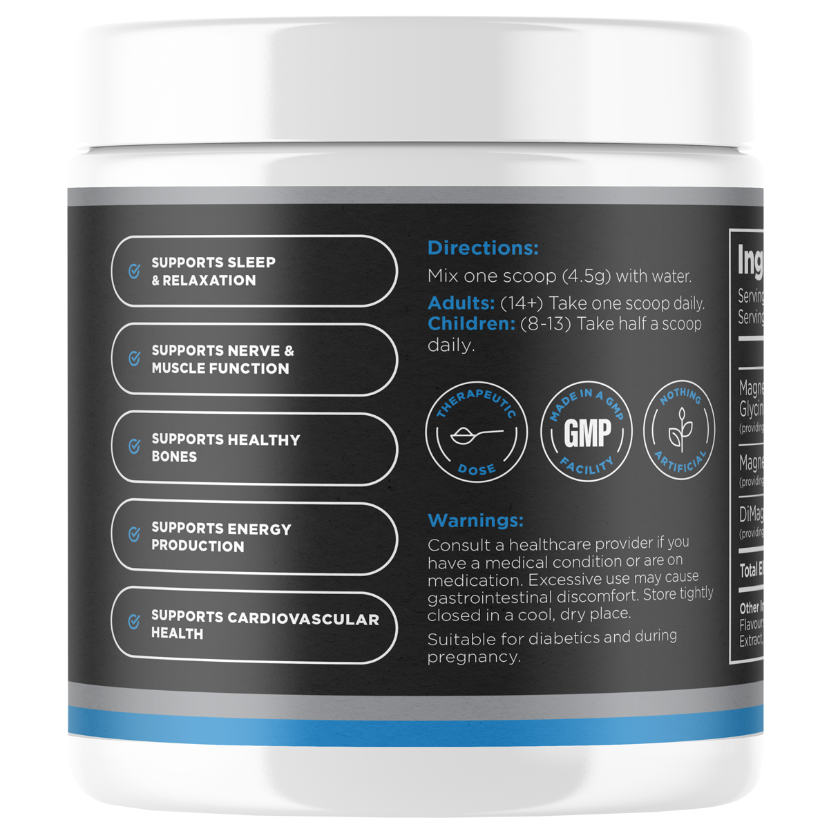 Magnesium powder 282g,141g Mango Pineapple Flavour