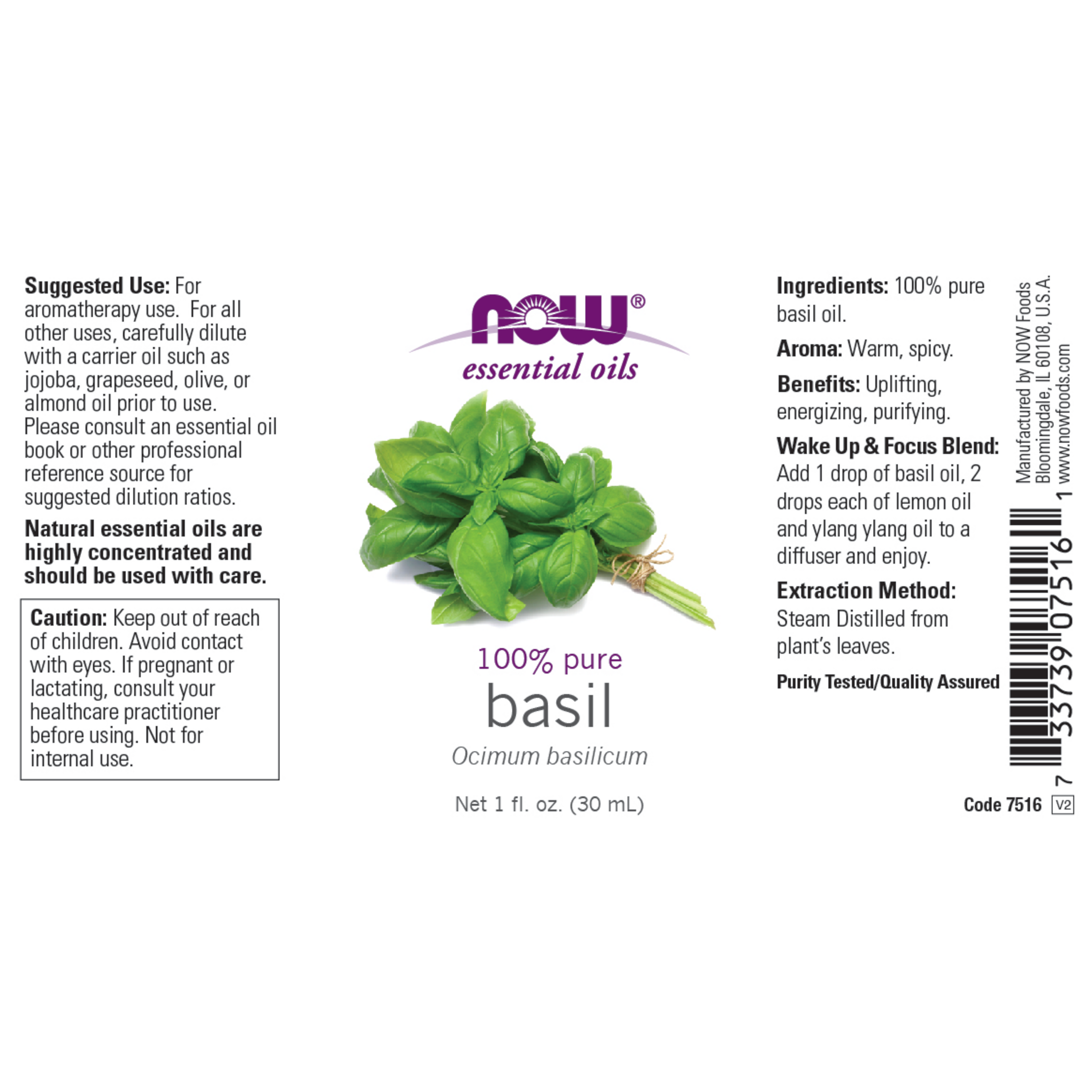 Basil Oil 100% Pure 30ml (Ocimum Basilicum)