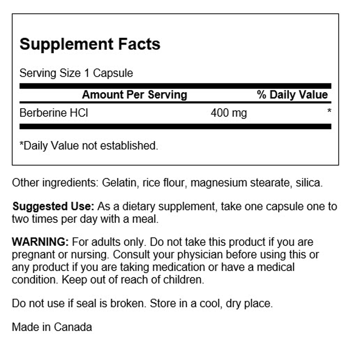 Swanson - Berberine 400mg 60C