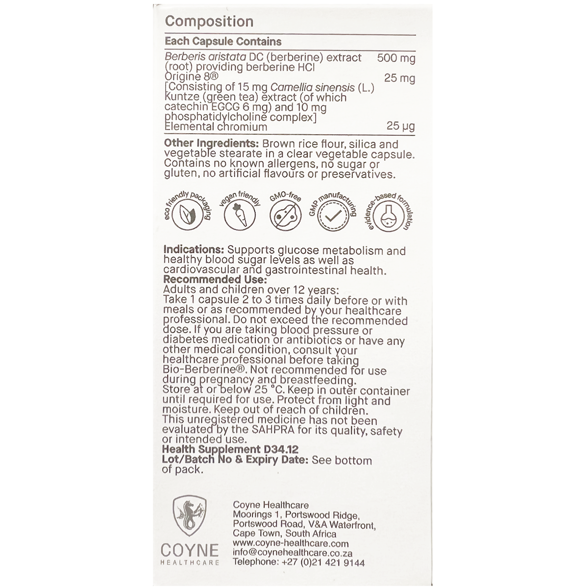 Bio-Berberine ™ Complex 500mg 60 VC