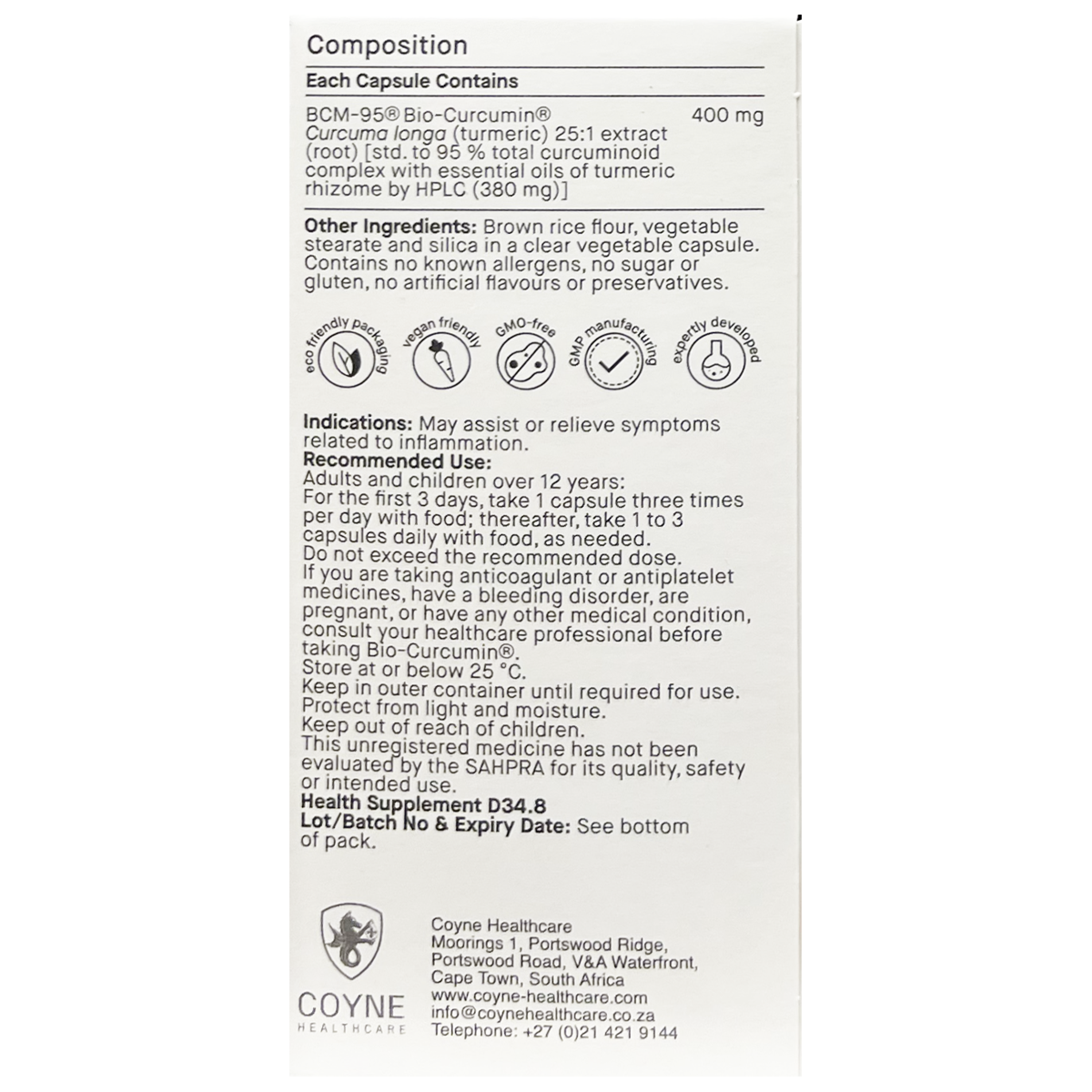 Coyne - Bio-Curcumin BCM-95 30VC & 60VC