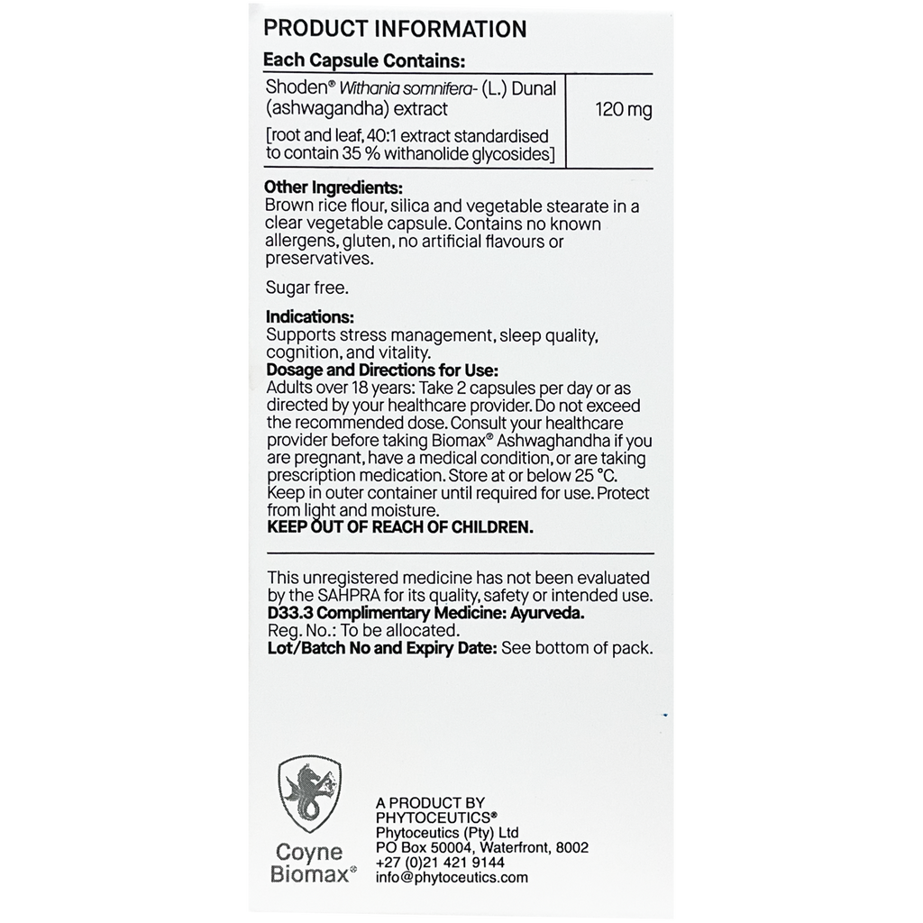 Biomax® Ashwagandha 60VC