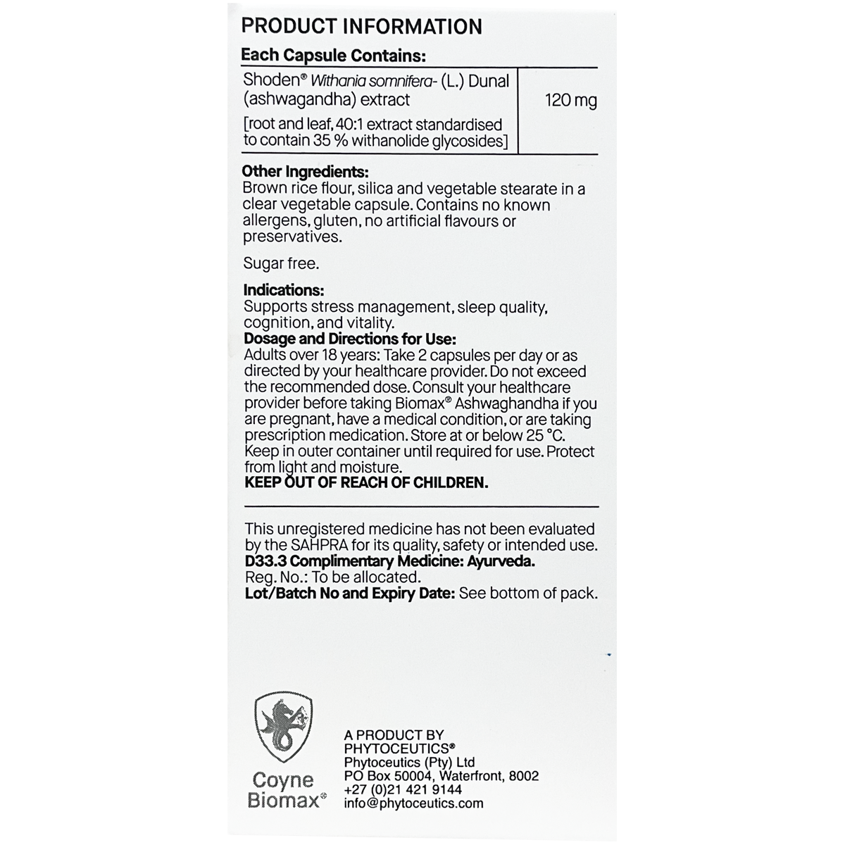 Biomax® Ashwagandha 60VC