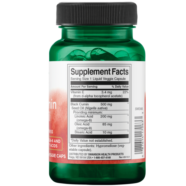 Swanson - Black Cumin Seed oil 500mg 60VC