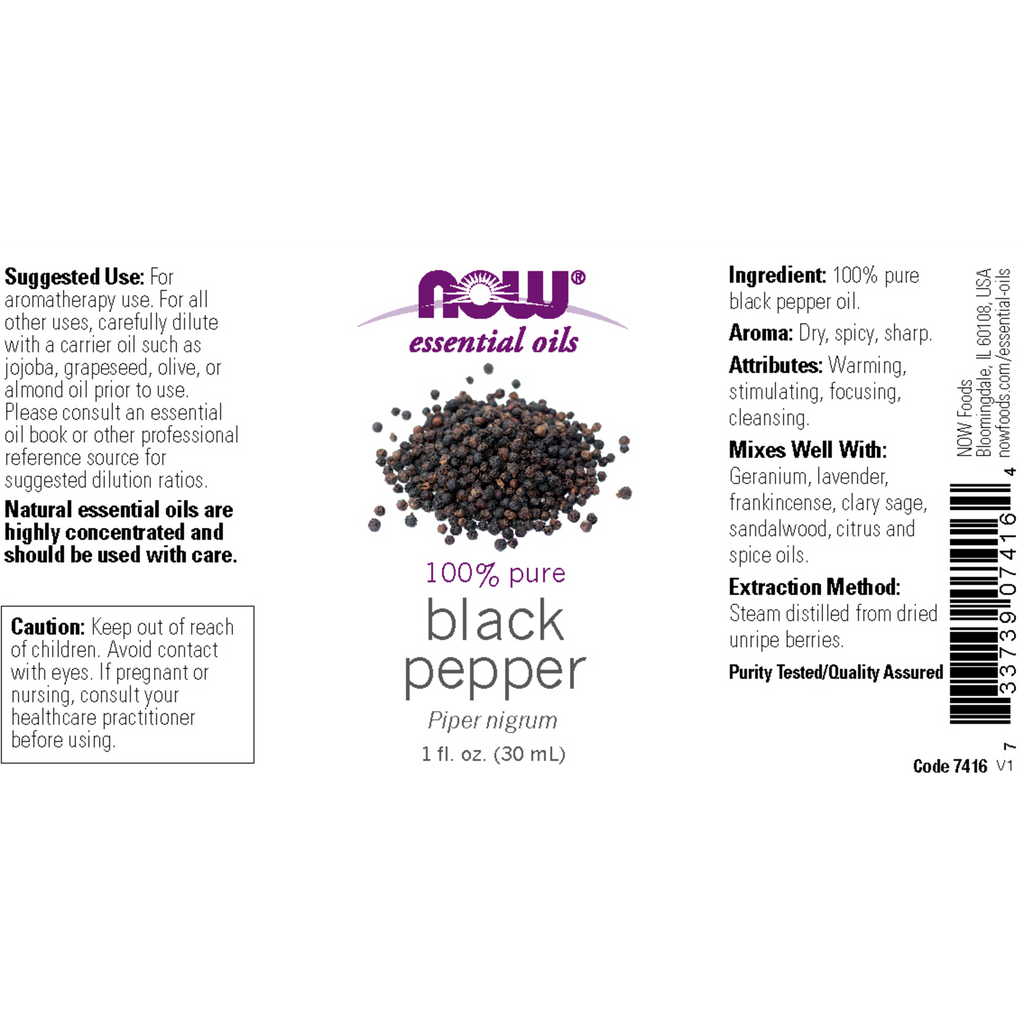 Black Pepper Oil 100% Pure 30ml (Piper Nigrum)
