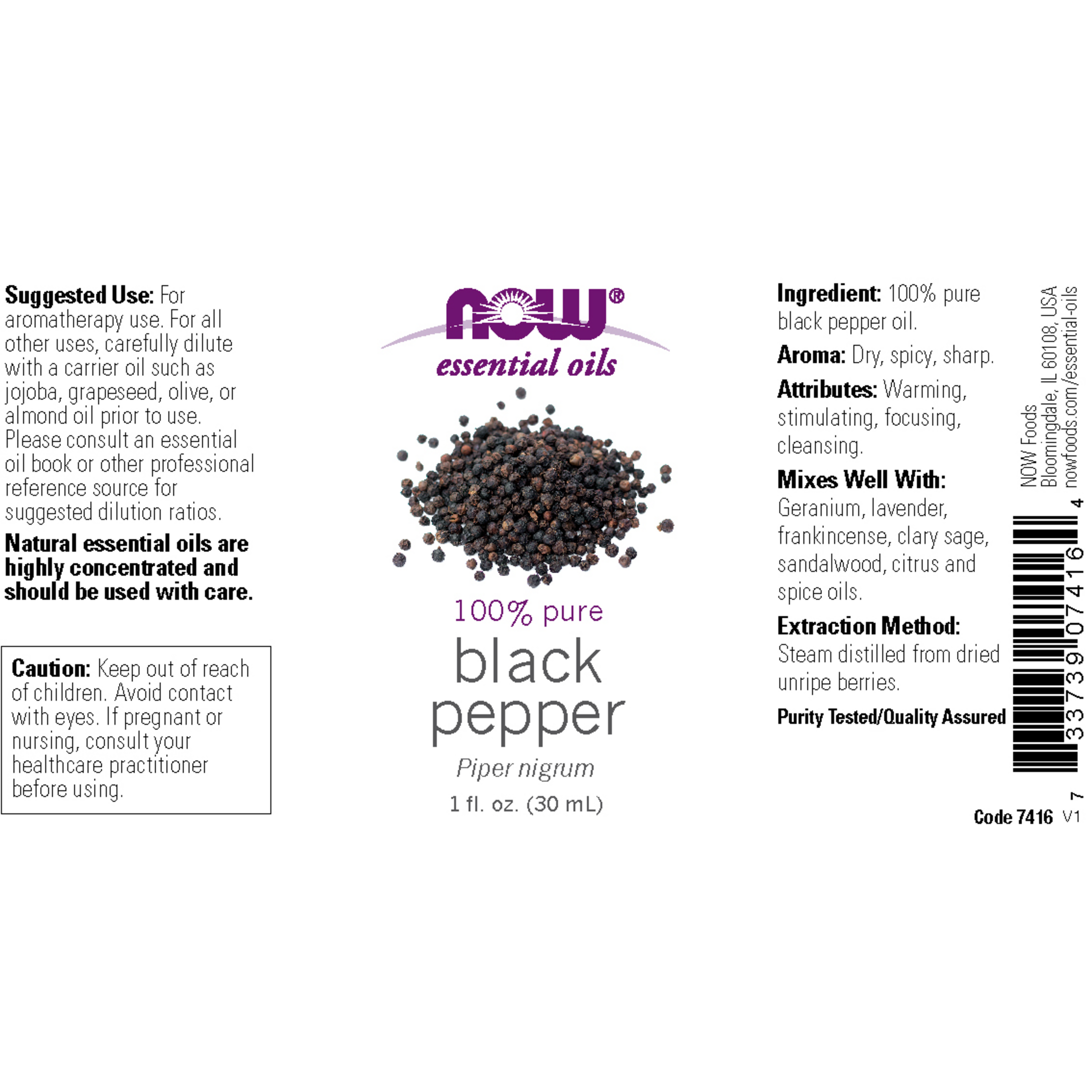 Black Pepper Oil 100% Pure 30ml (Piper Nigrum)