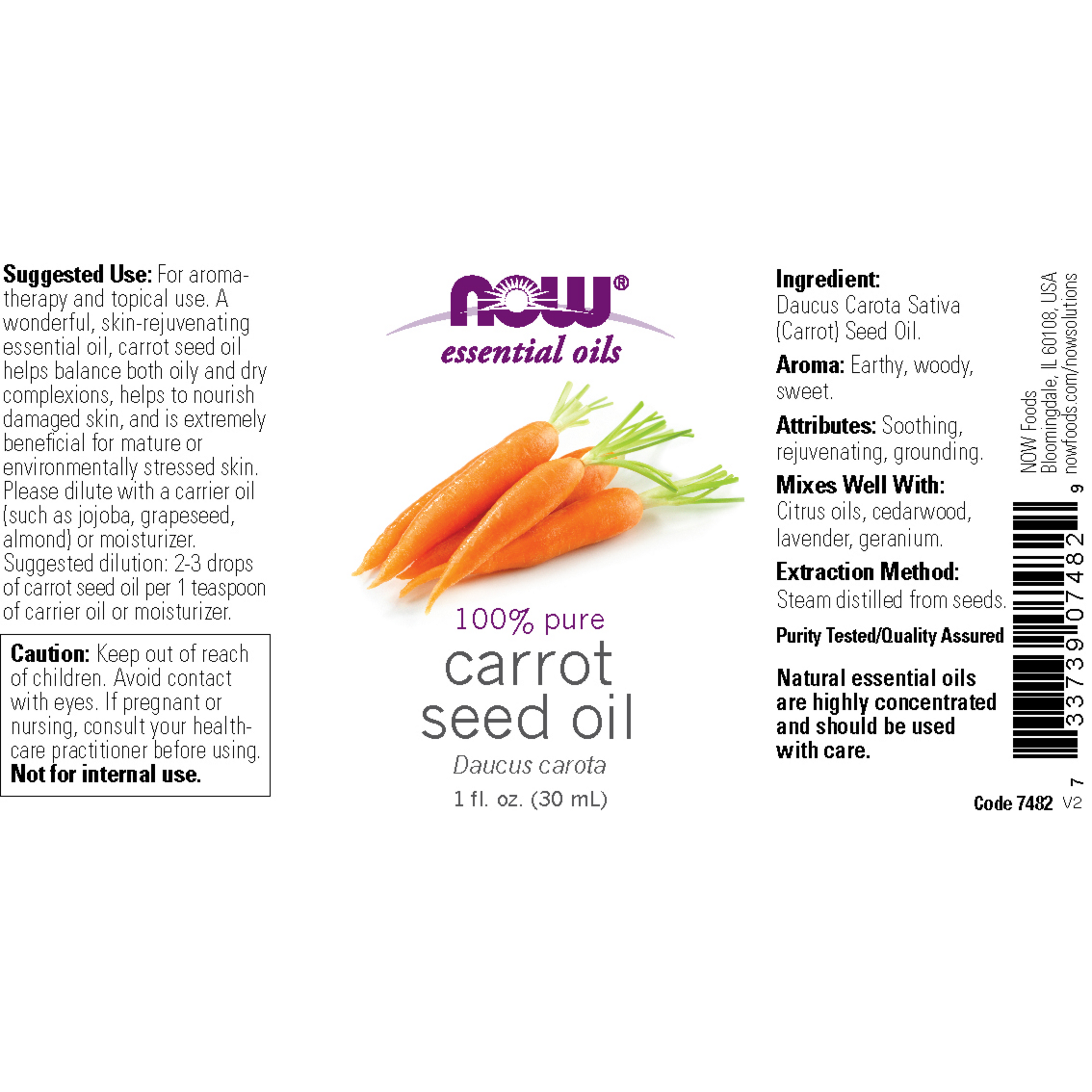 Carrot Seed Oil 100% Pure 30ml (Daucus Carota)
