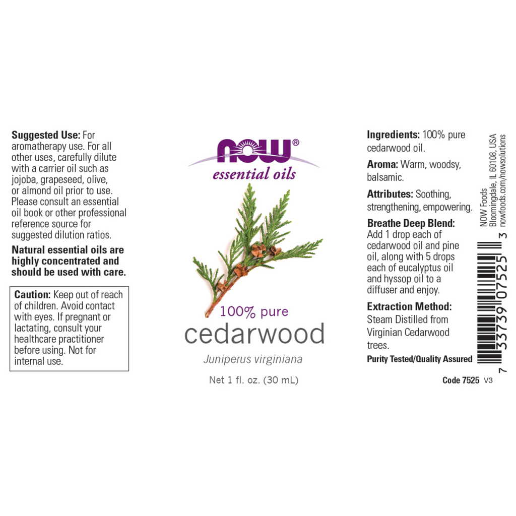 Cedarwood Oil 100% Pure 30ml (Juniperus Virginiana)