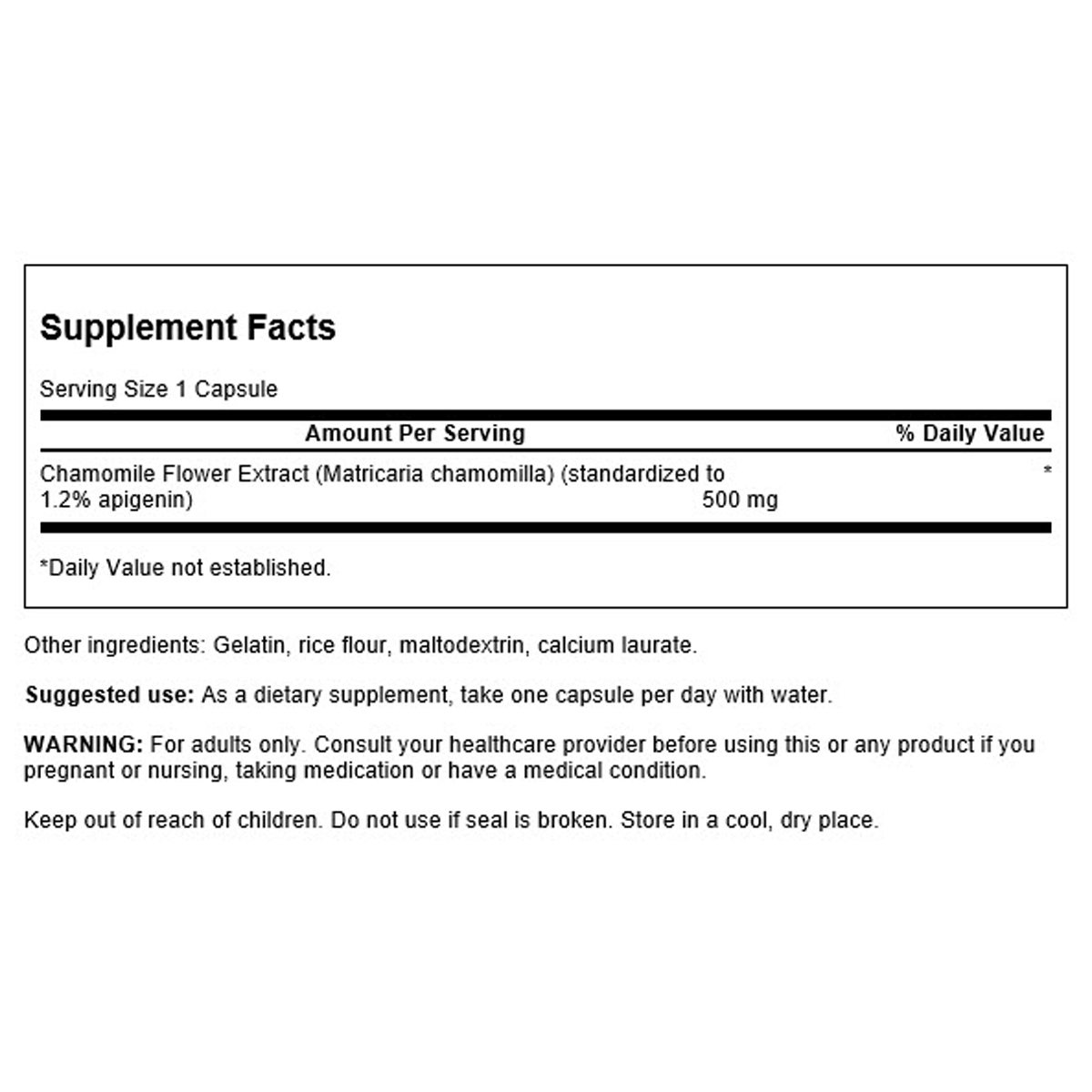 Swanson - Chamomile Flower Extract 500mg 60C