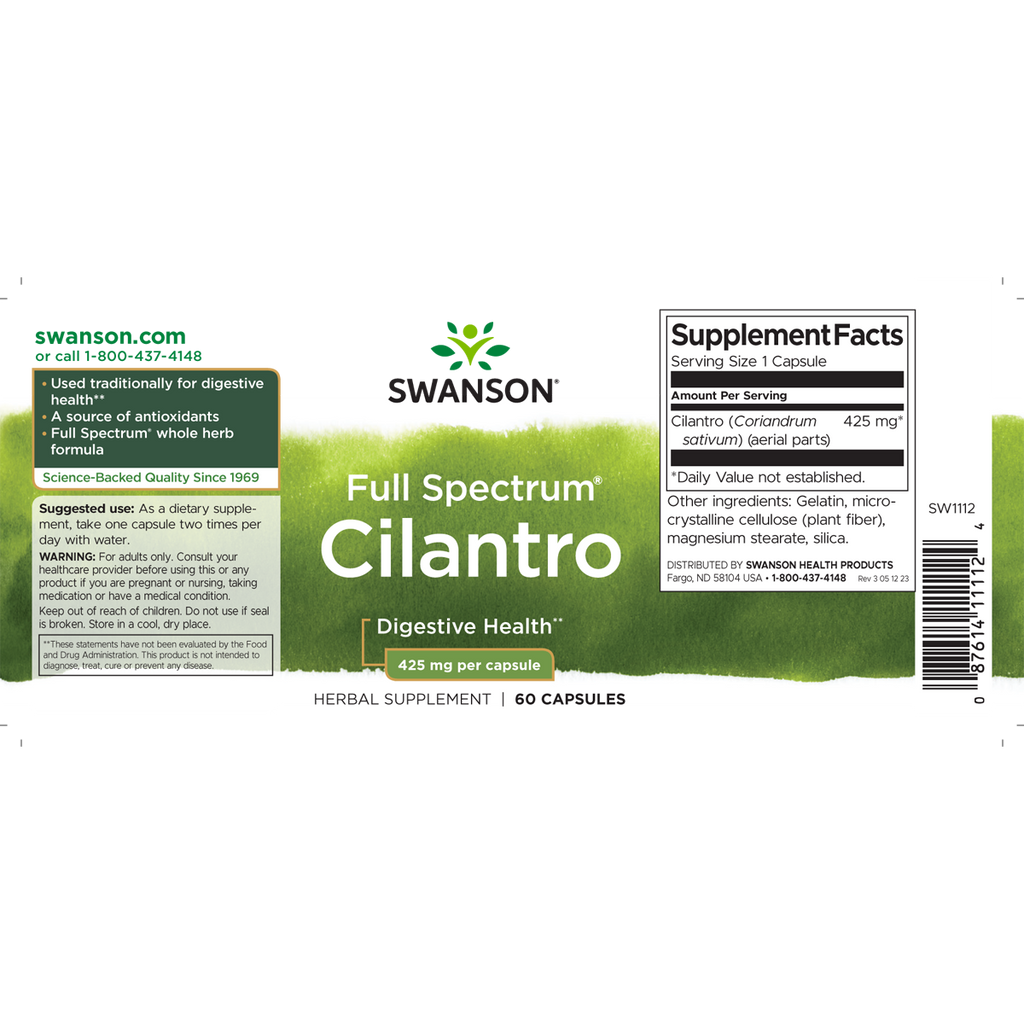 Swanson - Cilantro 425mg 60C