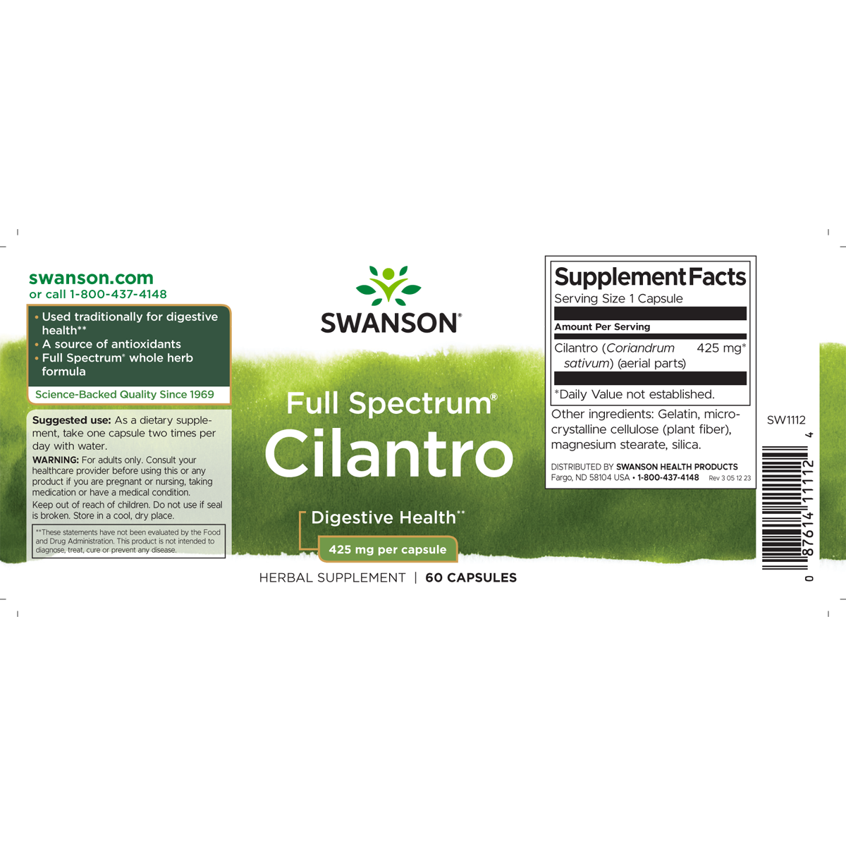 Swanson - Cilantro 425mg 60C