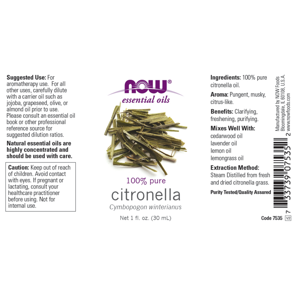 Citronella Oil 100% Pure – 30ml & 118ml (Cymbopogon winterianus)