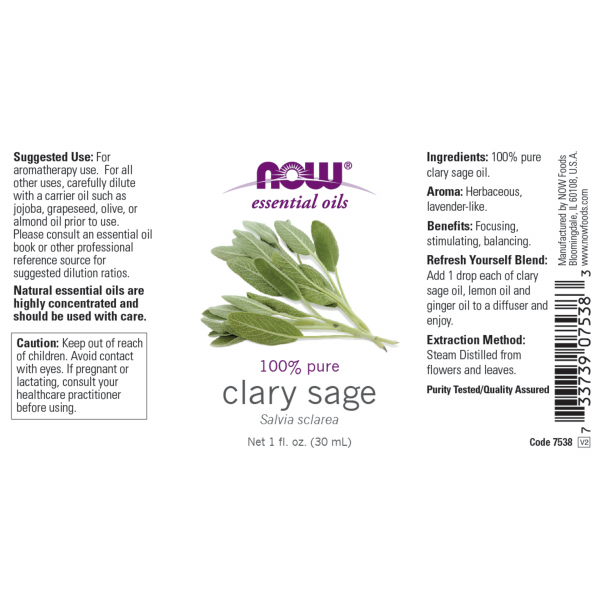 Clary Sage Oil 30ml - product label