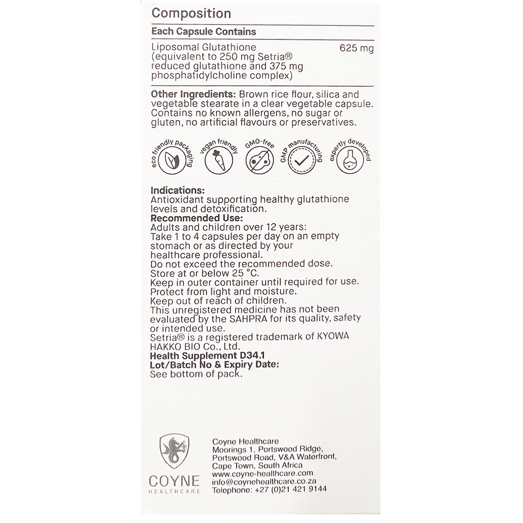 Biomax® Glutathione 625mg Liposomal 30VC
