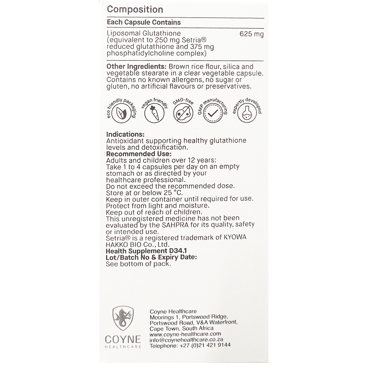 Biomax® Glutathione 625mg Liposomal 30VC