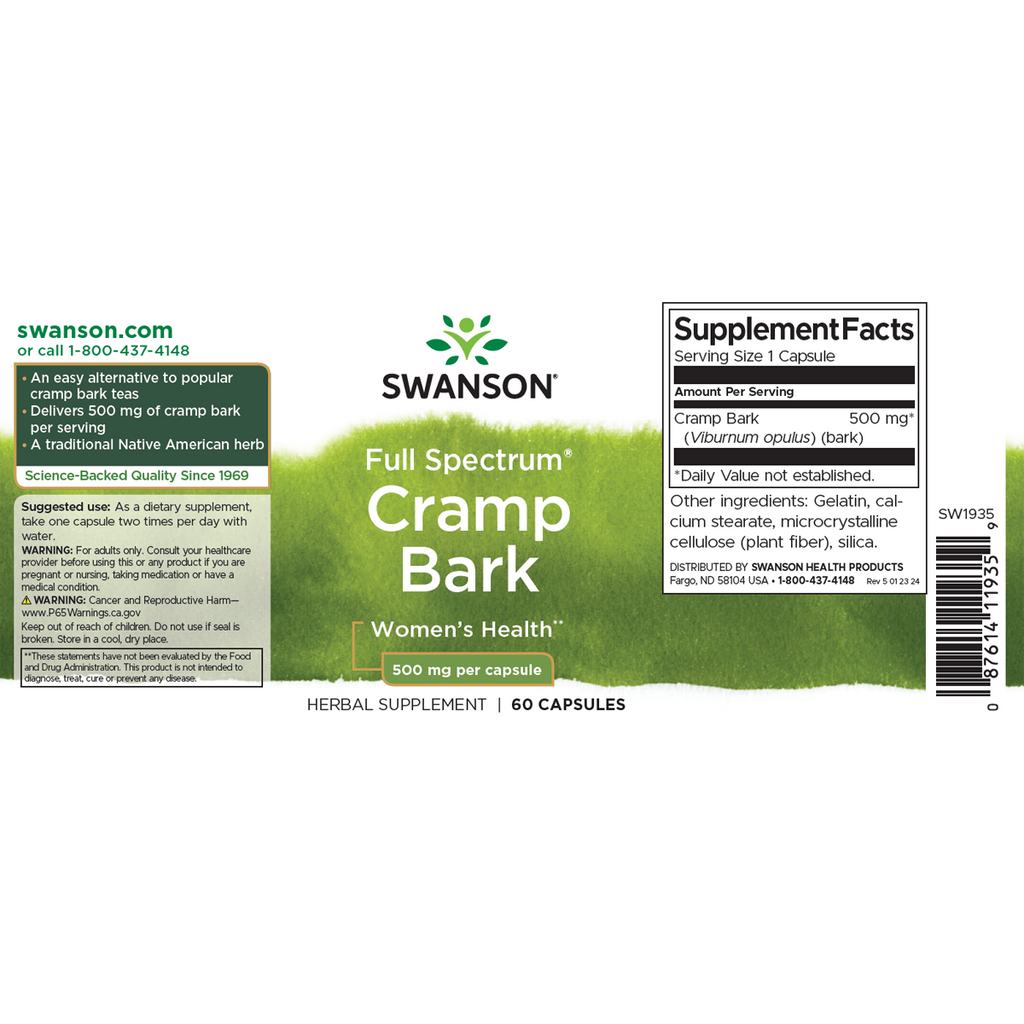 Swanson - Cramp Bark 500mg 60C