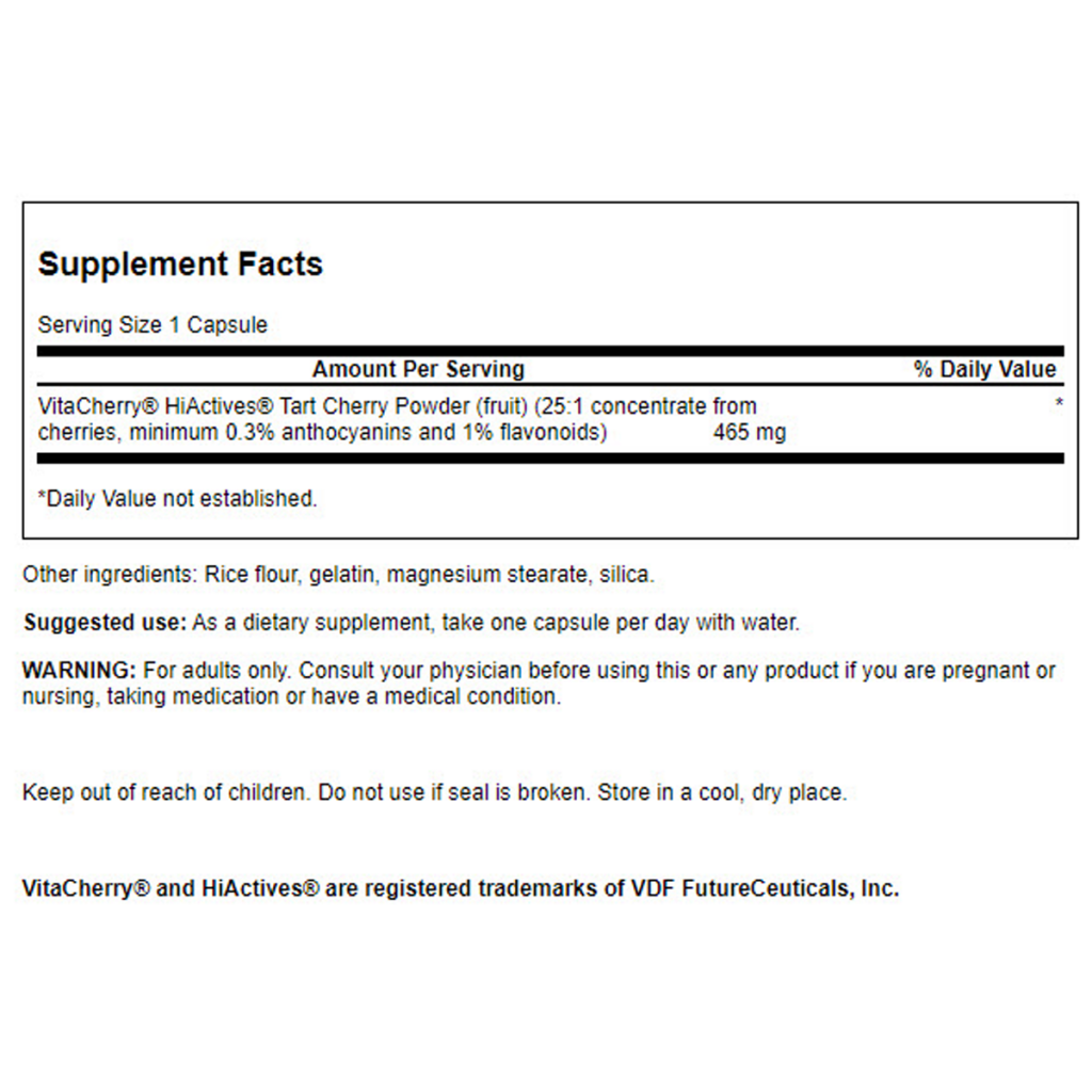 Swanson - Tart Cherry HiActives® 465mg 60C