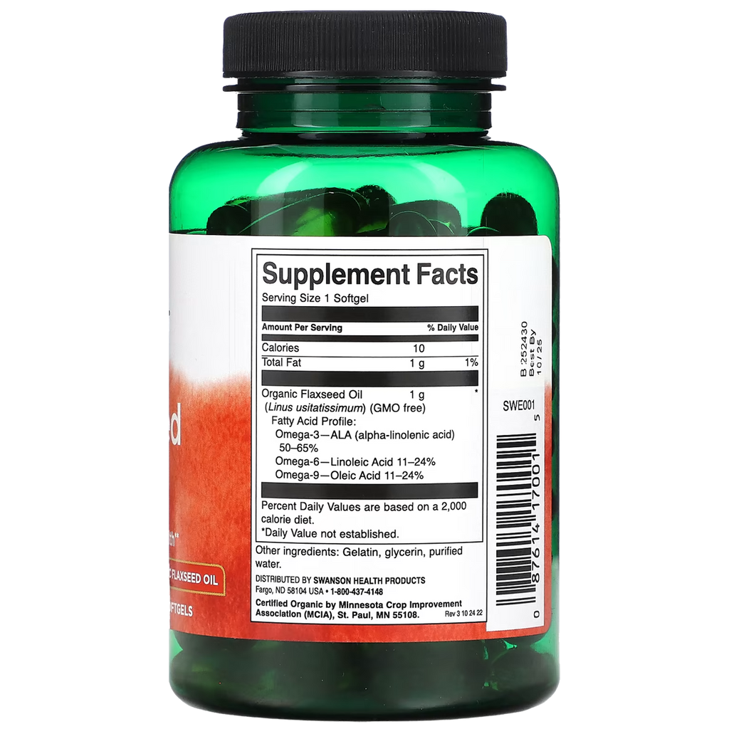 Swanson - Flaxseed Oil Omega 3-6-9 1000mg 100SG
