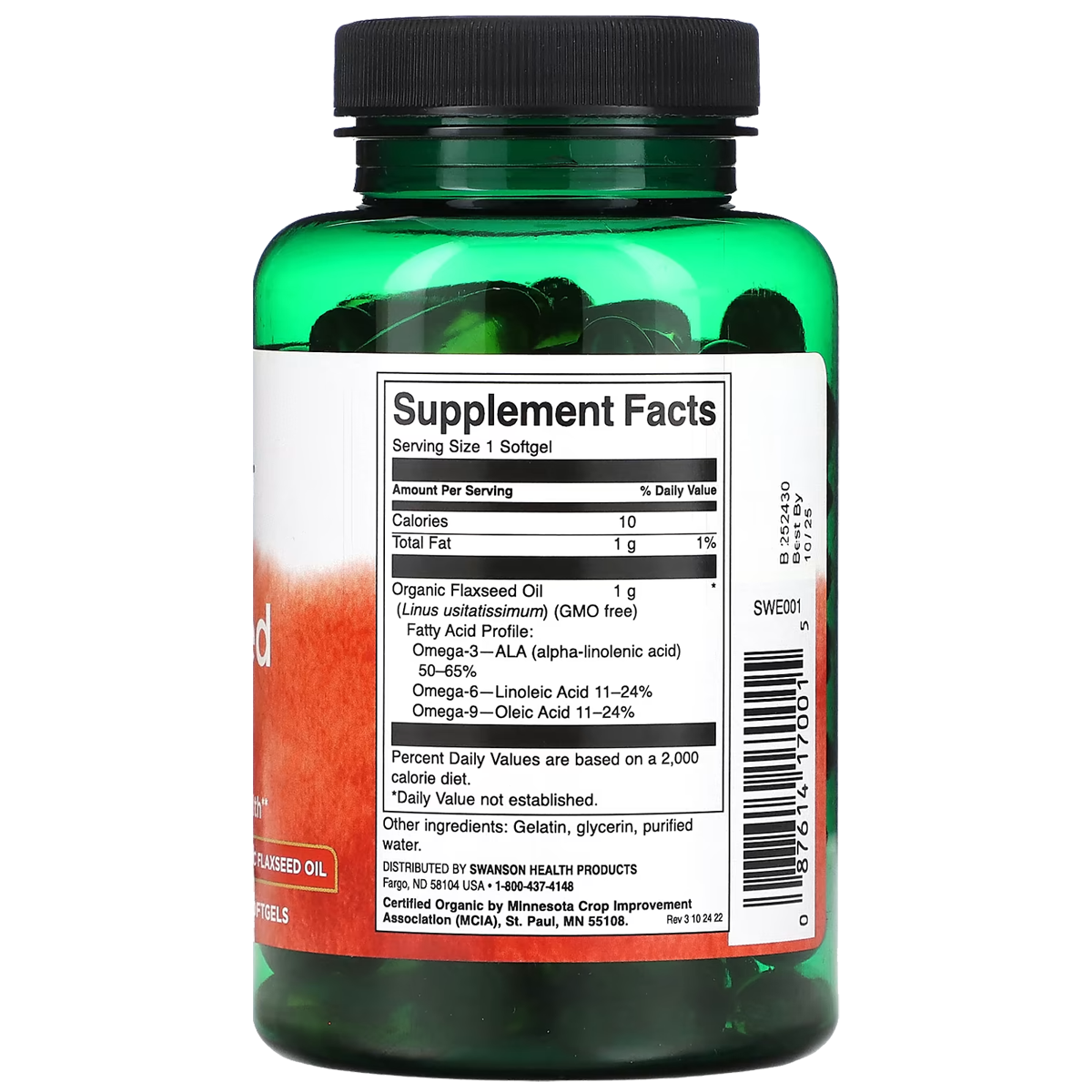 Swanson - Flaxseed Oil Omega 3-6-9 1000mg 100SG