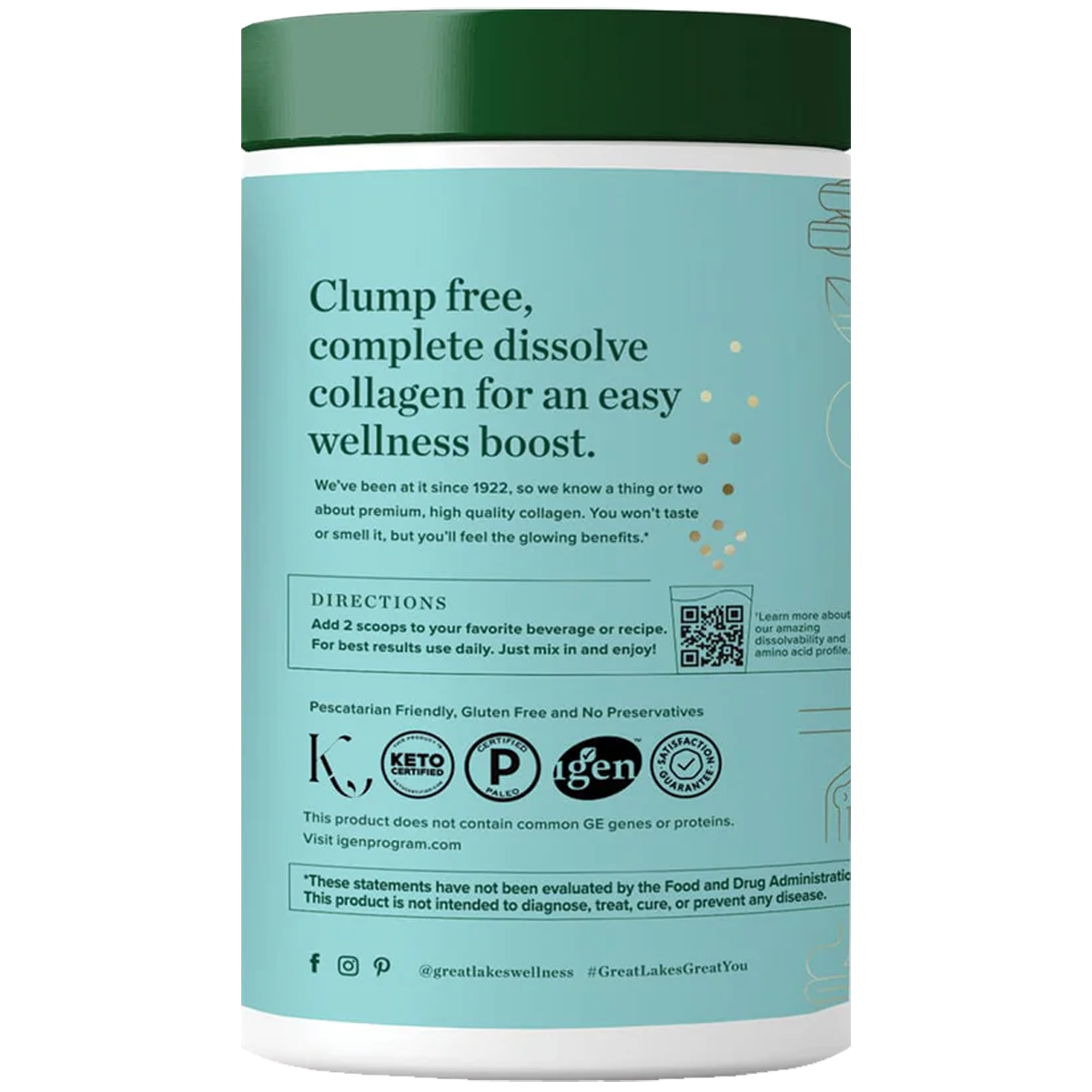 Great Lakes Wellness - Marine Collagen Peptides 227g