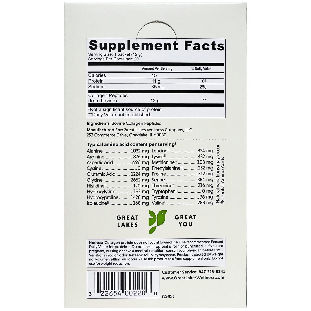 Great Lakes Collagen Hydrolysate - Sachets