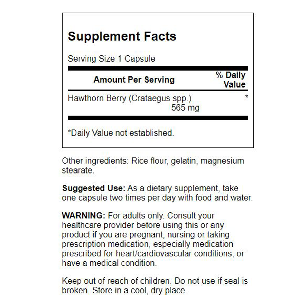 Swanson - Hawthorn Berry 565mg 250C