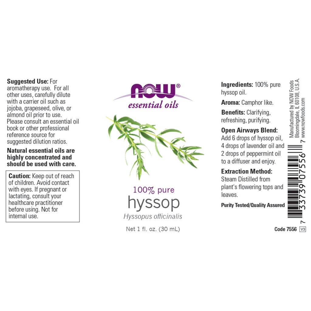 Hyssop Oil 100% Pure 30ml (Hyssopus Officinalis)