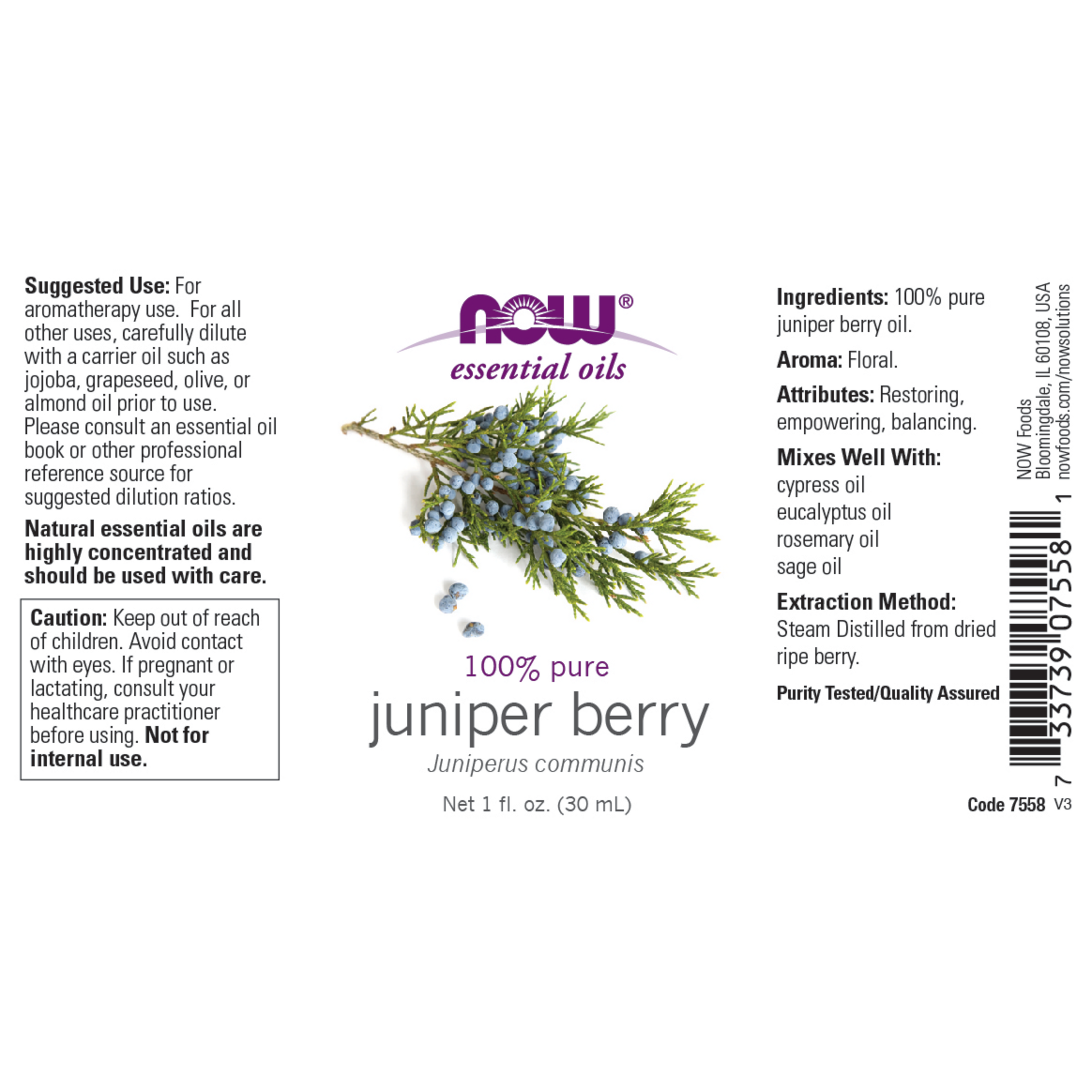 Juniper Berry Oil 30ml 100% pure (Juniperus Communis)
