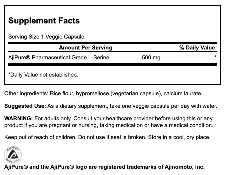 Swanson - L-Serine – Featuring Ajipure® 500mg 60VC