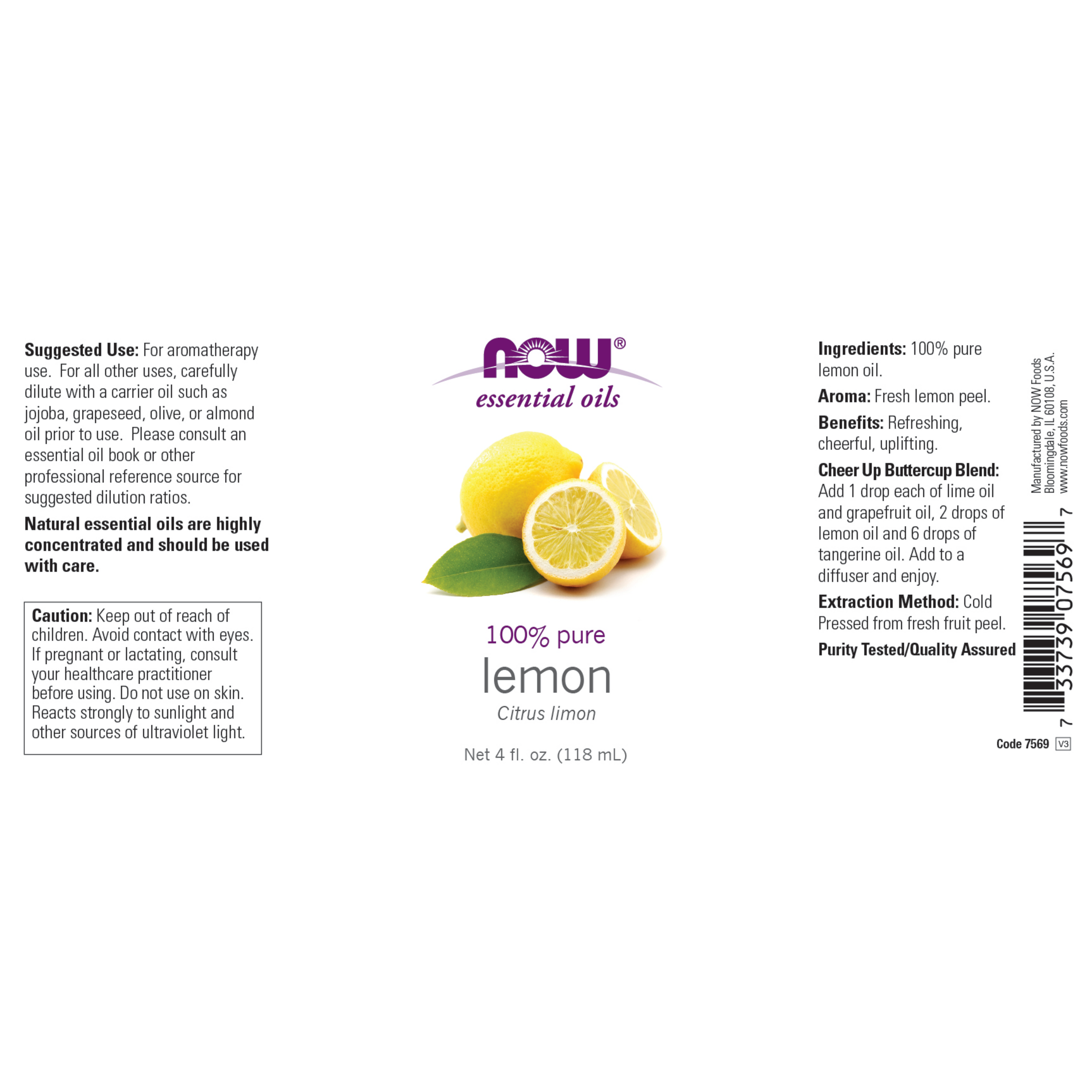 Lemon Oil 100% pure 30ml & 118ml (Citrus Limon)