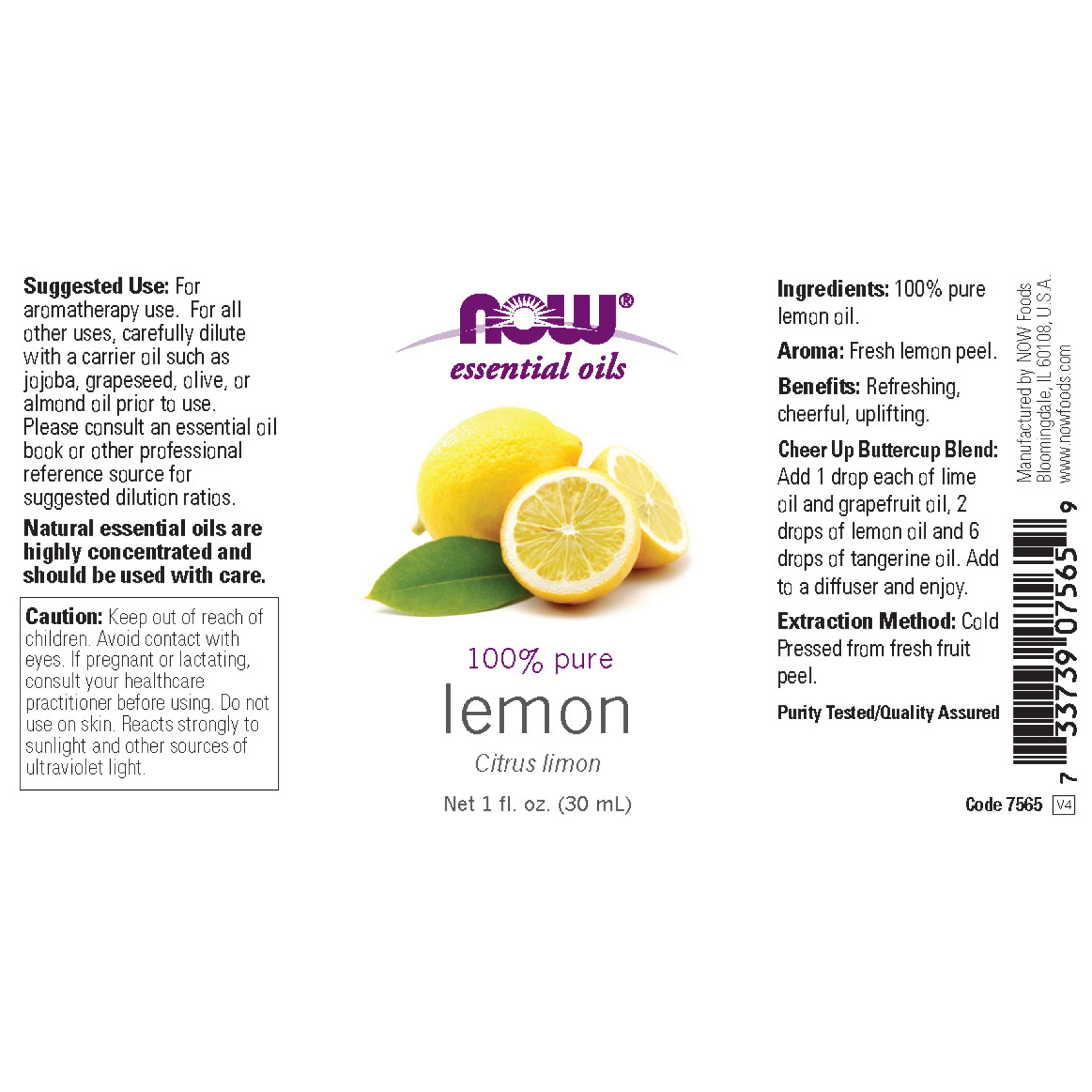 Lemon Oil 100% pure 30ml & 118ml (Citrus Limon)
