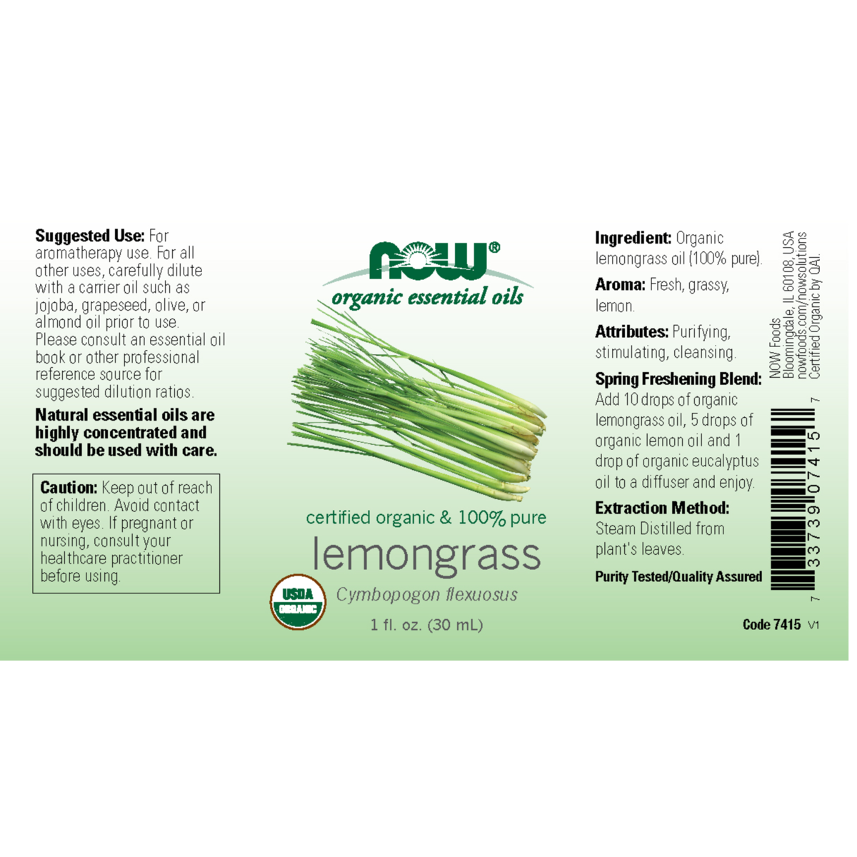 Lemongrass Oil 30ml & 118ml (Cymbopogon Flexuosus)