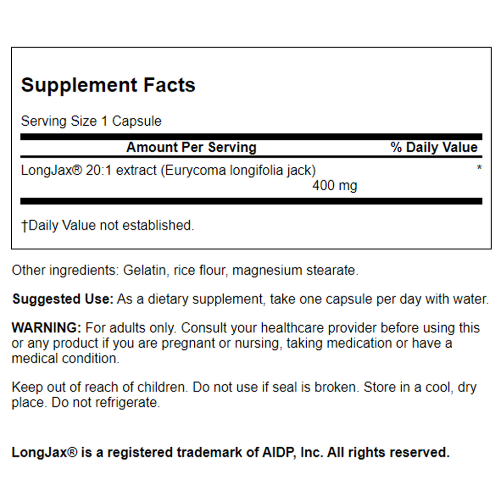 Swanson - LongJax® Eurycoma Longfolia Jack Extract 20:1 30C