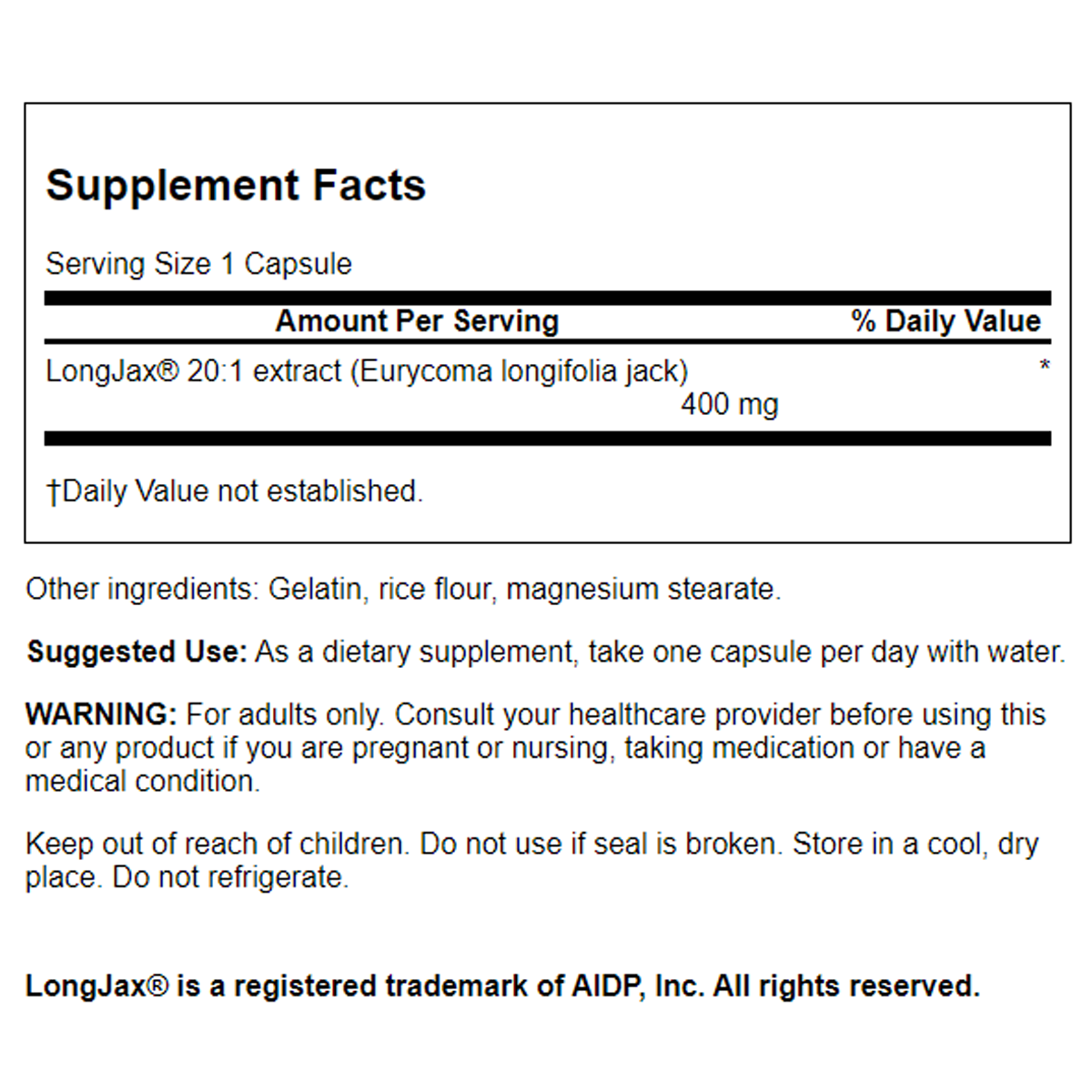 Swanson - LongJax® Eurycoma Longfolia Jack Extract 20:1 30C