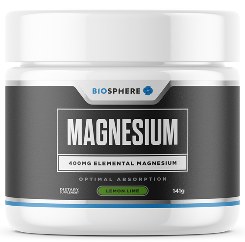 Biosphere Magnesium Powder 400mg Elemental - front of packaging
