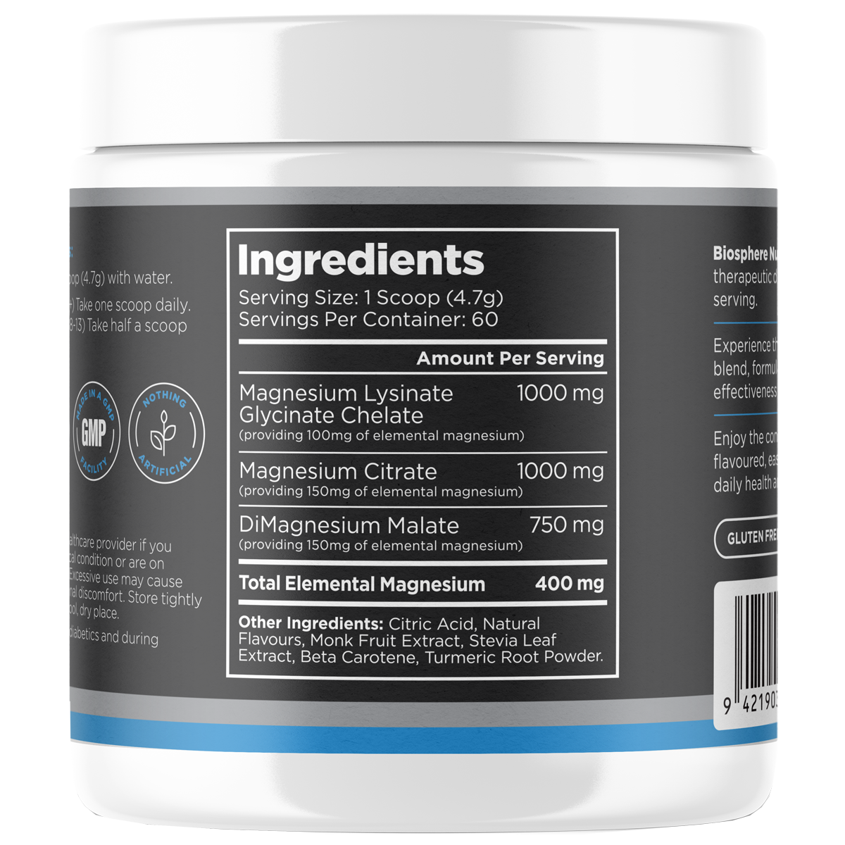 Magnesium powder 282g,141g Mango Pineapple Flavour