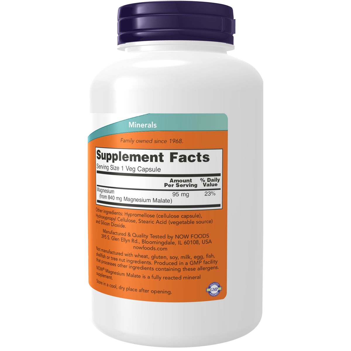 Magnesium Malate 95mg of Elemental Magnesium 180VC