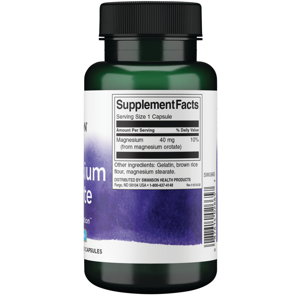 Swanson - Magnesium Orotate 654mg 60C