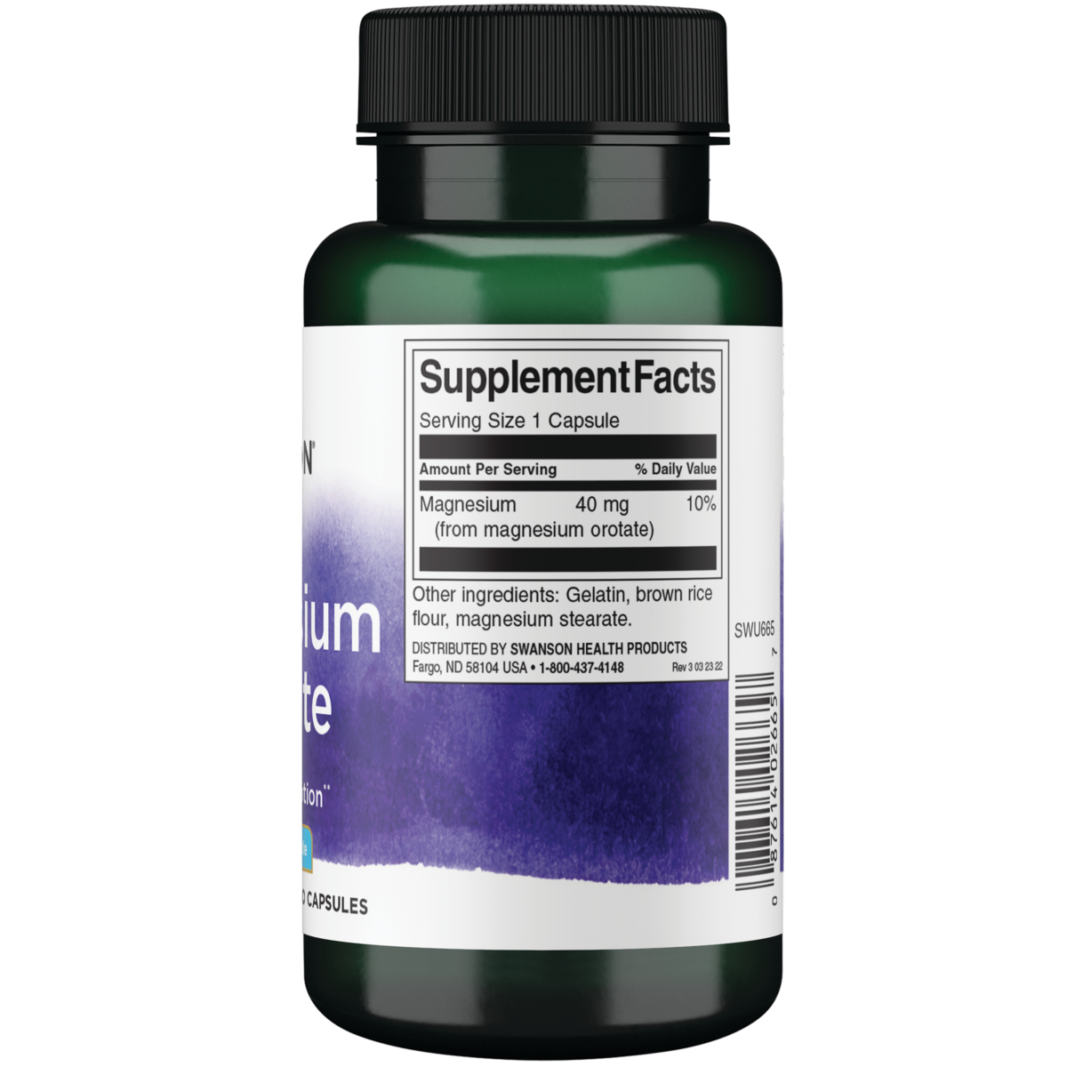 Swanson - Magnesium Orotate 654mg 60C