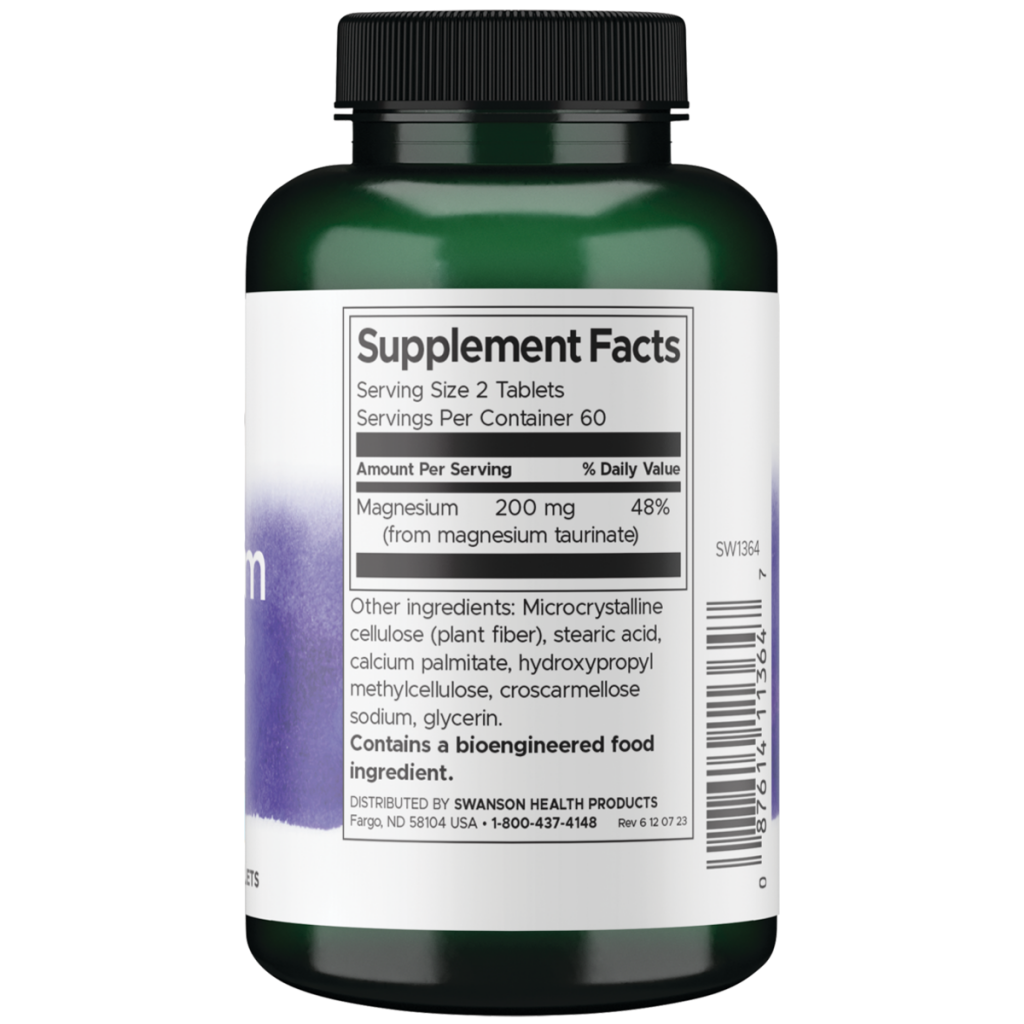 Swanson - Magnesium Taurate 100mg 120T