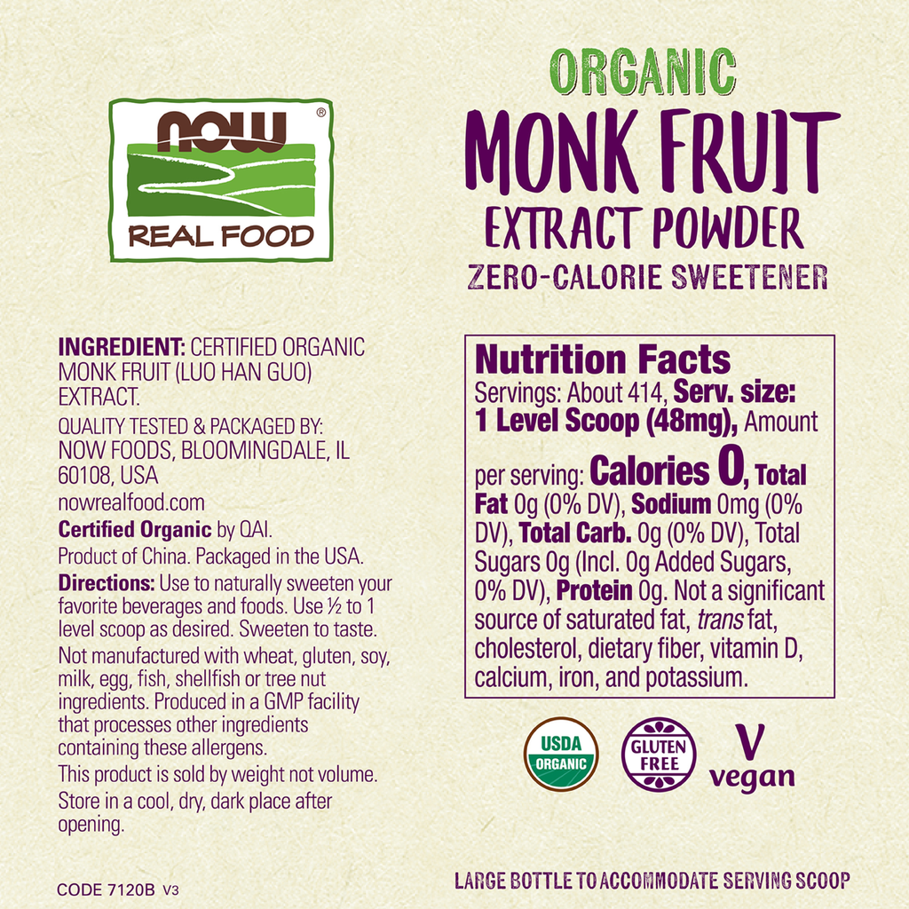 Monk Fruit Extract, Organic Powder 19.85G