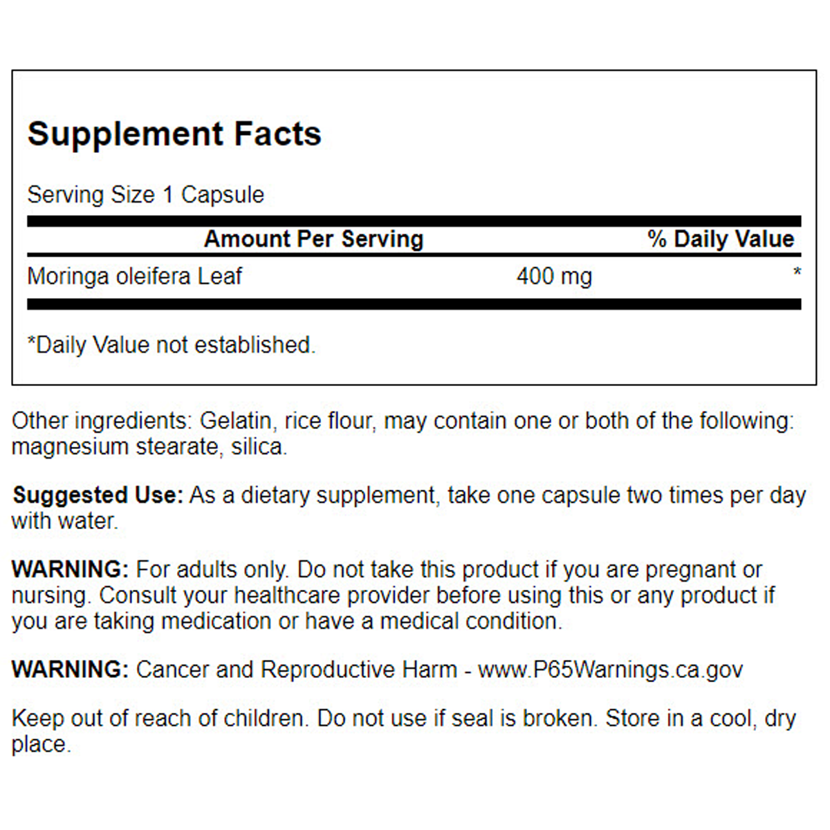 Swanson - Moringa Oleifera 400 mg Full Spectrum 60C