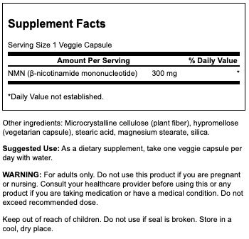 Swanson - NMN (Nicotinamide Mononucleotide) 300mg 30VC