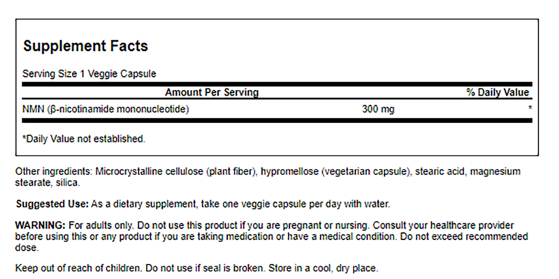 Swanson - NMN (Nicotinamide Mononucleotide) 300mg 30VC